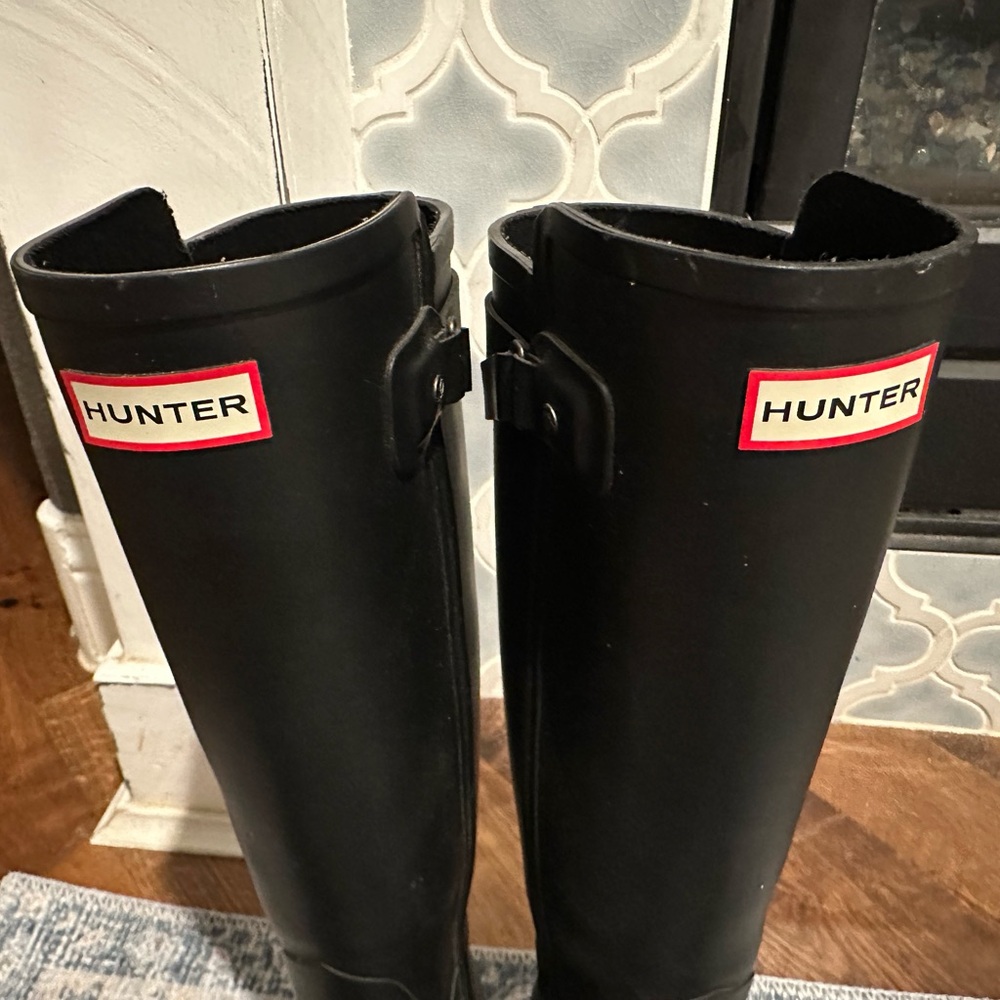 Hunter Original Tall Rain Boots Black Size 8 / 39 - Picture 3 of 6